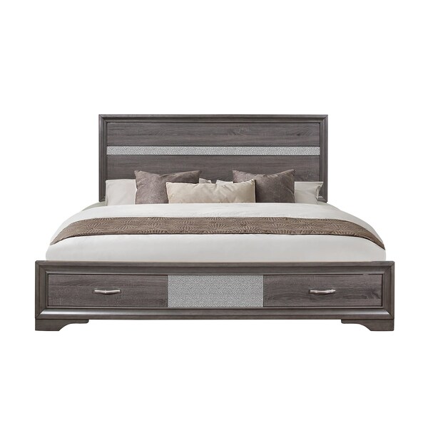 Global Furniture Usa Traditional Glam Melamine Seville Grey King Bed 3046 - main